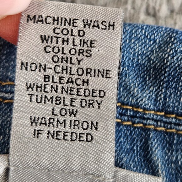 sold Catherines Denim Jacket Womens 2X Blue Cropped Embroidered Floral Trucker - Picture 8 of 13